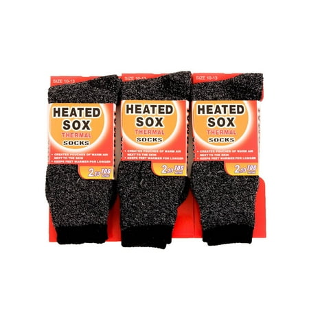 Heated Sox Men's 3 Pairs of Insulated Thermal (Best Heated Socks For Skiing)