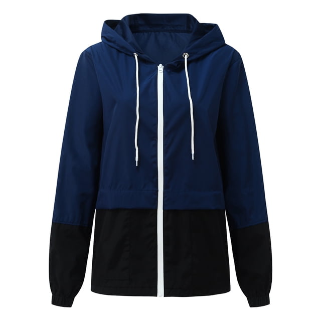 CEHVOM Femmes Combinaison Mince à Manches Longues Patchwork à Capuche à Fermeture Éclair Manteau de Sport Décontracté Liquidation