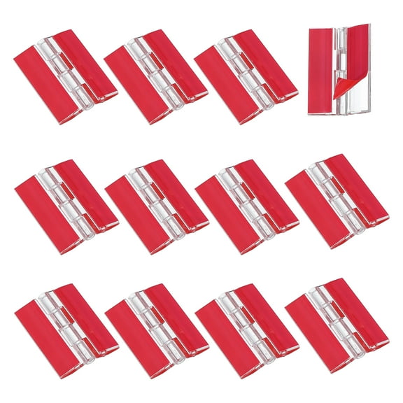 Uxcell Small Acrylic Hinges Plastic Self-Adhesive Clear Hinge for Aquarium Lid 45 x 35mm