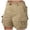 Khaki, variant on Women Loose Solid Summer Beach Shorts Buttons Casual Hot Pants Cargo Denim Grey XXL