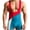 #0350-Red, variant on Men Color Block High Stretch Quick Dry Wrestling Singlet Sleeveless Bodysuit Tight Athletic Unitard Shorts Red XL Gift