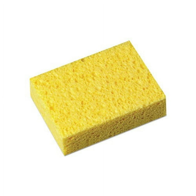 Libman Commercial Medium Duty Scrub Sponges (Pack Of 24) - 4.5x3 Inch, Cellulose, Yellow/Green