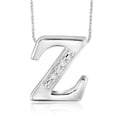thumbnail image 3 of Yours Truly Diamond Accent Sterling Silver Initial Necklace, 3 of 5
