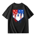 thumbnail image 2 of Byoo Boys Patriotic Print Tshirt Short Sleeve Crew Neck Casual Holiday Summer T Shirt Pullover Top,6-7 Years,Black, 2 of 5