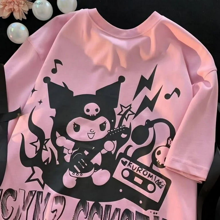 kry clothing kuromi クロミ tシャツ Sanrio Kuromi Anime 3D Digital Print Star T-shirt Women