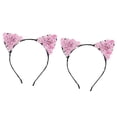 thumbnail image 4 of 2 uds moda papel Floral mujeres niñas lindo gato orejas diadema fiesta disfraz pelo Rosado Yuyangstore Diadema de orejas de gato, 4 of 8