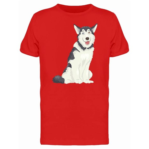 Adorable Siberian Husky Cartoon Tee Men's -Image by Shutterstock