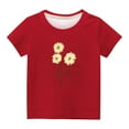 thumbnail image 4 of Fengyings Toddler Kids Boys Girls Summer Short Sleeve T Shirts Crewneck Loose Fit Tops Summer Cute Printed Casual Blouses, 4 of 4