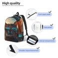 thumbnail image 3 of Kdxio Cool Cat Driving Sunset Print Canvas Backpack for School Work Travel Lightweight Unisex Daypack with Laptop Compartment and Adjustable Straps-Small, 3 of 5