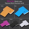 thumbnail image 2 of Tarjeta de Presentación Comercial 50Pcs 5 Colores Impresionante Espacios En Blanco Marca Láser Grabado Metal Liso Tarjetas de Visita para Visitas Comerciales Tarjetas de Visita Imprimibles(Azul) Ecomeon no, 2 of 4