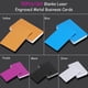 thumbnail image 2 of Tarjeta de Presentación Comercial 50Pcs 5 Colores Impresionante Espacios En Blanco Marca Láser Grabado Metal Liso Tarjetas de Visita para Visitas Comerciales Tarjetas de Visita Imprimibles(Azul) Ecomeon no, 2 of 4
