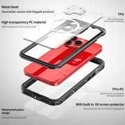 Allytechgroup Waterproof Case for iPhone 15 Pro Max, Full Body Protection Built-in Screen Protector MagSafe Wireless Charging Dustproof Shockproof Cover Case with Transparent PC, Black