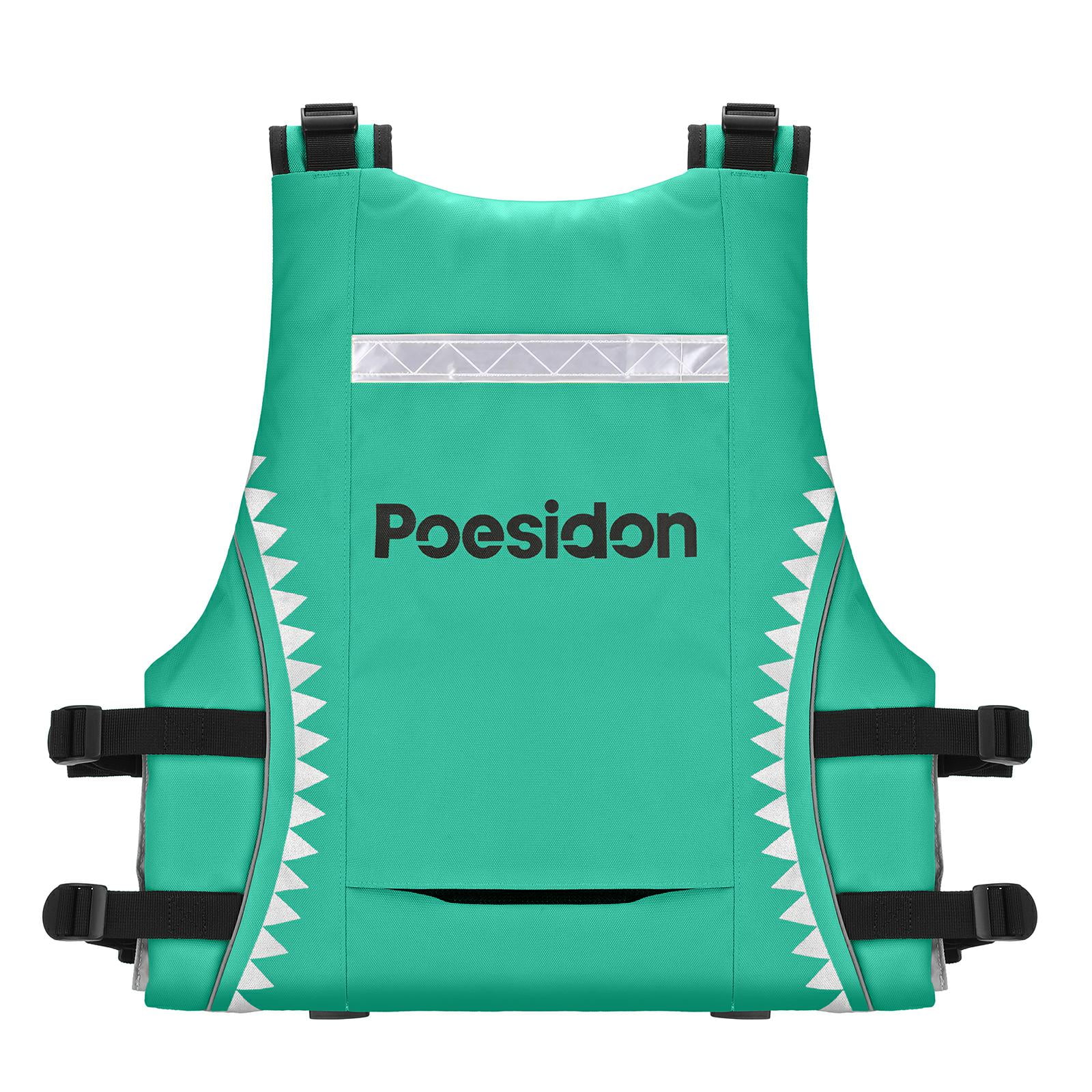 Poseidon Adjustable Water Safety Life Jacket - Classic Unisex Design with Front/Rear Storage Compartments for Multiple Water Activities