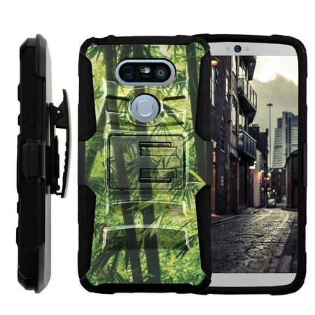 Jungle Basket - LG G5 H850 Miniturtle® Clip Armor Dual Layer Case Rugged Exterior with Built in Kickstand + Holster - Bamboo Jungle