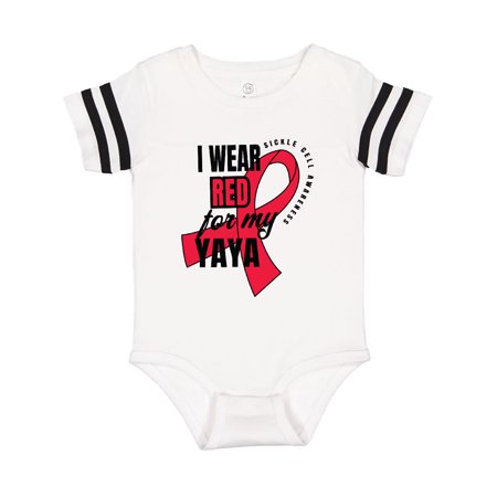 

Inktastic Sickle Cell Awareness I Wear Red For My Yaya Gift Baby Boy or Baby Girl Bodysuit
