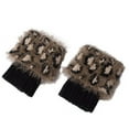 thumbnail image 2 of Visland Women Boots Socks, Fashion Casual Leopard Print Soft Cozy Fluffy Crochet Knitted Autumn Winter Short Leg Warmers Boot Cuffs Toppers Socks for Outdoor Daily Wear, 2 of 8
