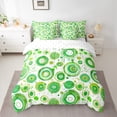 thumbnail image 2 of Manfei Geometric Circle 7-Piece Twin Bedding Sets,Minimalism Geometric Circular Bedding Comforter Set,Green White Sheet Sets For Girls Boys,Super Cozy Room Decor Reversible, 2 of 8