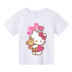 thumbnail image 3 of Camiseta de verano con estampado de Hello Kitty para niños y niñas, ropa para niños, camisetas de algodón para niños, camisetas deportivas de manga corta a la moda para edades de 3 a 14 años, camiseta, 3 of 5