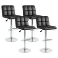 thumbnail image 1 of Costway Tabourets de Bar Pivotants Modernes Ensemble de 4 avec Base en Métal Robuste et Dossier Repose-Pieds Noir, 1 of 9