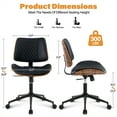 thumbnail image 4 of Home Office Chair, Armless Desk Chair with Wheels, Adjustable Height and 360° Swivel, Modern PU Leather Mid Back Computer Chair, Office Chair for Living Room Bedroom Office, Black, 4 of 8