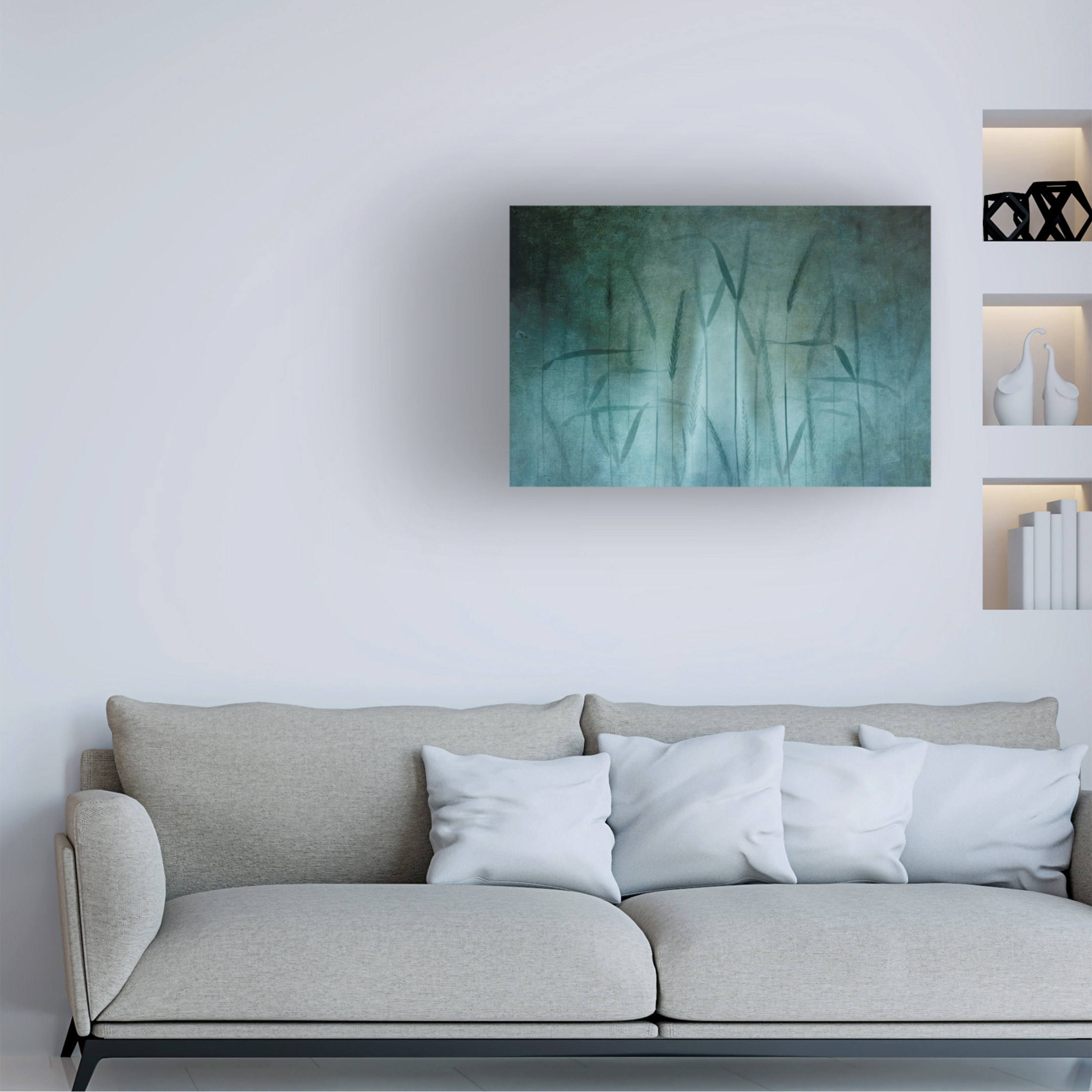 Canvas Wall Art - Greetje van Son 'Grain In Soft Blue' Wall Art for Living Room, Bedroom, or Office Décor by Trademark Fine Art - 32 x 22 Inches