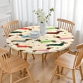 thumbnail image 3 of Colorful Funny Dachshund Round Fitted Tablecloth with Elastic Edge,Dining Table Cover Waterproof,Outdoor Round Tablecloth for Camping,Dining,Indoor and Outdoor, 3 of 7