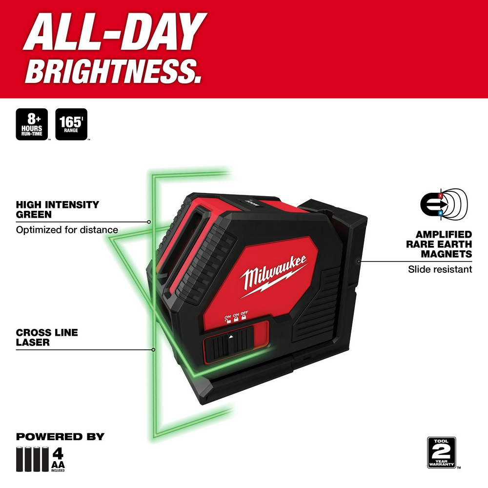 Milwaukee Tool Green Cross Line Laser