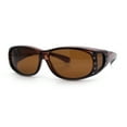 thumbnail image 4 of Polarized Womens Small Snug Rhinestone Studded OTG Fit Over Sunglasses (All Brown), 4 of 8