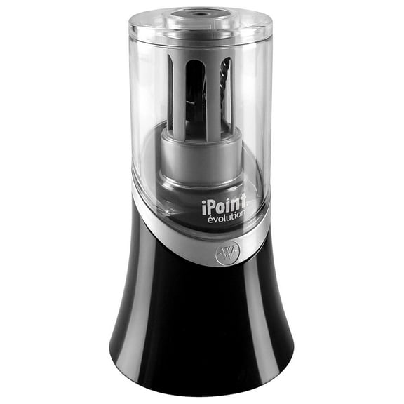 14888 iPoint Evolution Electric Pencil Sharpener, Black and Silver