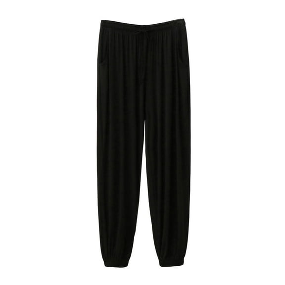 qolati Mens Jogger Sweatpants Soft Comfy Stretchy Pjs Bottoms Casual Straight Wide Leg Pajama Pants Loungewear