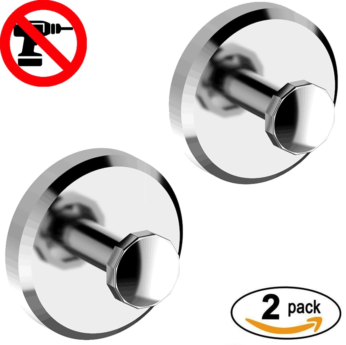 HOME SO Suction Cup Hooks for Shower, Bathroom, Glass, Tiles, Chrome 2