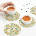 thumbnail image 4 of Leather Coasters with Heat-resistant for Drinks, Hand Drawn Cockatoo Parrot Flower -标题2 Round Shape, 4 of 5