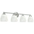 thumbnail image 3 of Aspen Creative 62193-1, Four-Light Metal Bathroom Vanity Wall Light Fixture, 4 3/4" Wide, Transitional Design in Satin Nickel with Faux Alabaster Glass Shade, 3 of 6