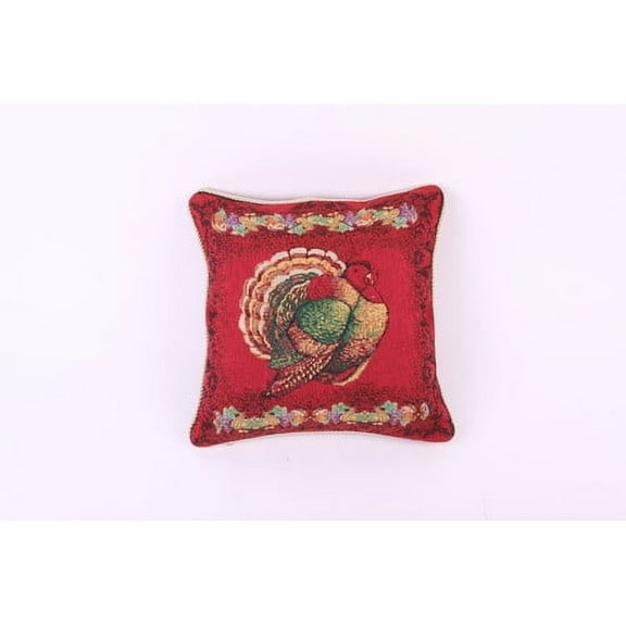 happy thanksgiving turkey 18" x 18" cushion cover