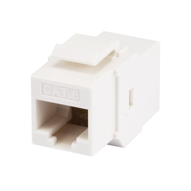 8P8C RJ45 Cat6 Inline Coupler, White - Monoprice