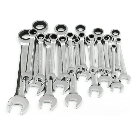 

15 PCS 16mm Gear Wrench Chrome Vanadium Steel Metric Fixed Head Ratchet Spanner Hand Tools silver 16mm