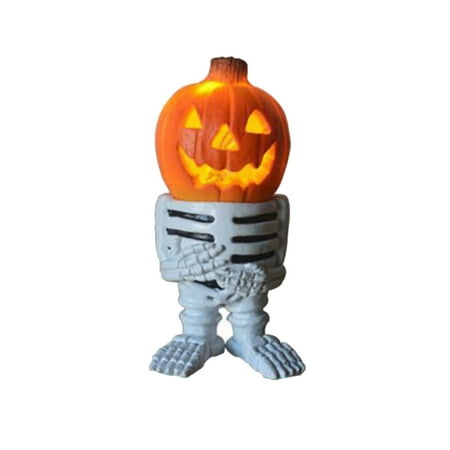 

Resin Pumpkin Knight Halloween Decoration Light Garden Decor Lantern Tabletop Night Light Lamp for Kids Bedroom Porch Decor