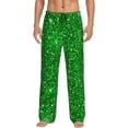 thumbnail image 2 of Picia Green Glitter Mens Soft Woven Cotton Elastic Waistband Sleep Pajama Pant Lounge Sleep Pant With Pockets And Drawstring-, 2 of 9