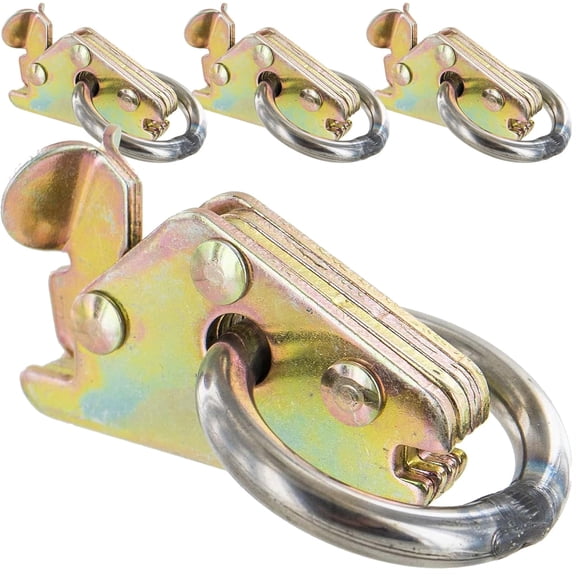 US Cargo Control E Track Tie Downs with O-Rings (4-Pack), 6,000 LBS Break Strength, Spring Loaded Fittings for E Track System, Easily Secure Cargo in Enclosed Trailers, Vans, and Trucks