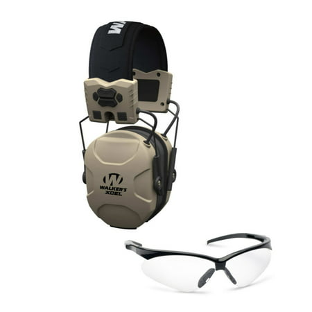 Walker's XCEL 100 Digital Electronic Shooting Muff (Voice Clarity) & Glasses
