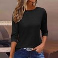thumbnail image 2 of Womens 3/4 Sleeve T-Shirts Summer Tops Fall Fashion Blouses Beach Vacation Clothes Spring Tunic 2025 Trendy, 2 of 4