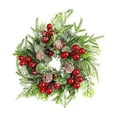 thumbnail image 2 of Artificial Christmas Candle Rings with Red Berries and Pinecones Snowy Pine Garland Wreath for Pillar Candle Holder Winter Wedding Table Centerpiece Holiday Decor for Mantel Door and Cabinet, 2 of 9