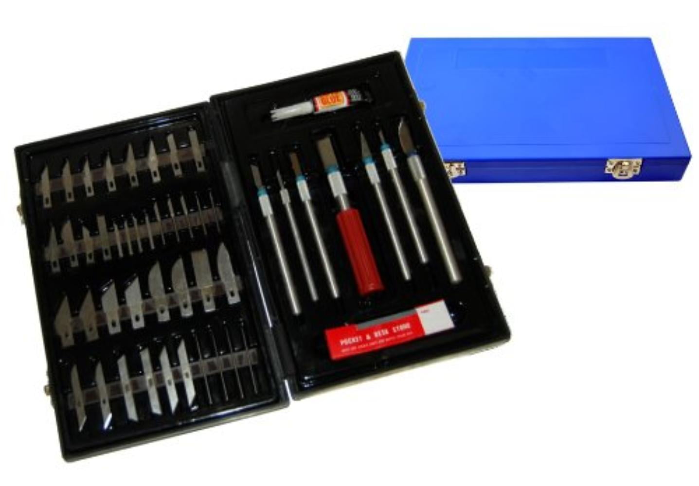 Deluxe Cutting Knife SET with Case Similar to Exacto 56 Piece