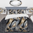 thumbnail image 2 of Designart "Sequined Glamour In Grey And Gold" Glam Bedding Covert Set - Glam Bed Set With 1 Sham, 2 of 5