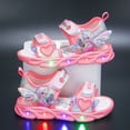 thumbnail image 1 of Disney zapatos para niños frozen elsa niñas sandalias con punta de malla zapatos de playa moda ins frozen princesa fondo suave led light sandals22-Insole 14 CM Gao Jinjia LED, 1 of 2