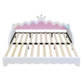 thumbnail image 6 of Harper & Bright Designs Modern Upholstered Princess Daybed with Crown Headboard, Twin to King Size Extending Daybed Sofa Bed, White, 6 of 17