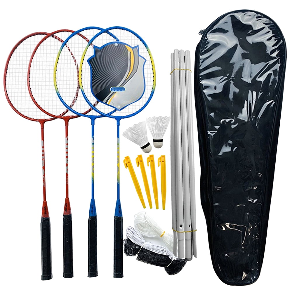 Sports Badminton Set Badminton Rackets, Birdies, Net, Adjustable Polls