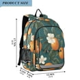 thumbnail image 2 of FORMRS Unisex School Backpack 17" Student Travel Bag with Laptop Compartment, Retro Floral Orange, 2 of 7