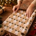 thumbnail image 4 of Christmas Wrapping Paper Featuring 17X1.5 in Kraft Roll, Reindeer Patterned Gift Wrap Paper for Holiday Decor and Diy Crafts, Festive Wrapping Paper Roll for Christmas Gifting and, 4 of 7