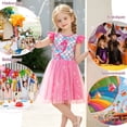 thumbnail image 5 of AmzBarley Girls Glitter Mermaid Silhouette Flutter Sleeve Tulle Dress, Scale Print Casual Princess Tutu Dress for Little Girls 2-3T, 5 of 7